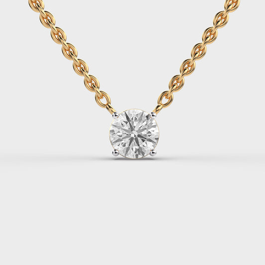 1 Carat Classic Round Solitaire Link Pendant(With Chain)