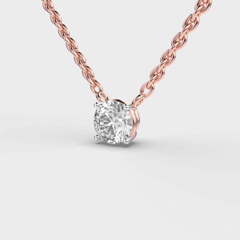 1 Carat Classic Round Solitaire Link Pendant(With Chain)