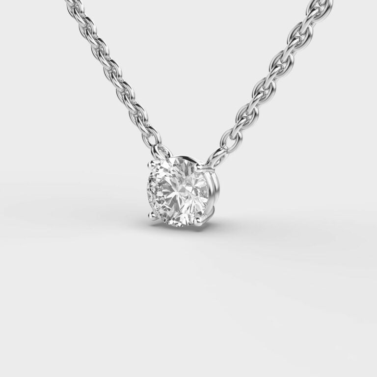 1 Carat Classic Round Solitaire Link Pendant(With Chain)