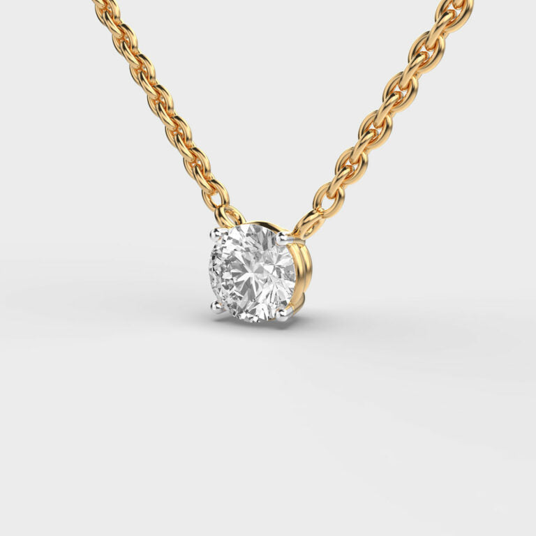 1 Carat Classic Round Solitaire Link Pendant(With Chain)