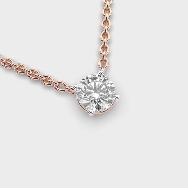 1 Carat Classic Round Solitaire Link Pendant(With Chain)