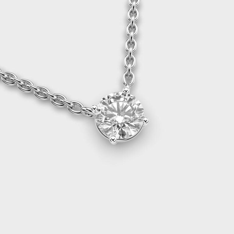 1 Carat Classic Round Solitaire Link Pendant(With Chain)