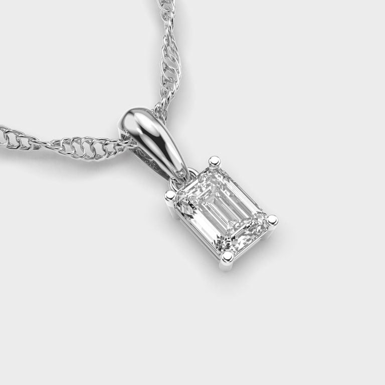 1 Carat Emerald Diamond Pendant