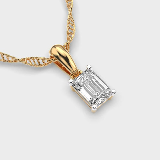 1 Carat Emerald Diamond Pendant