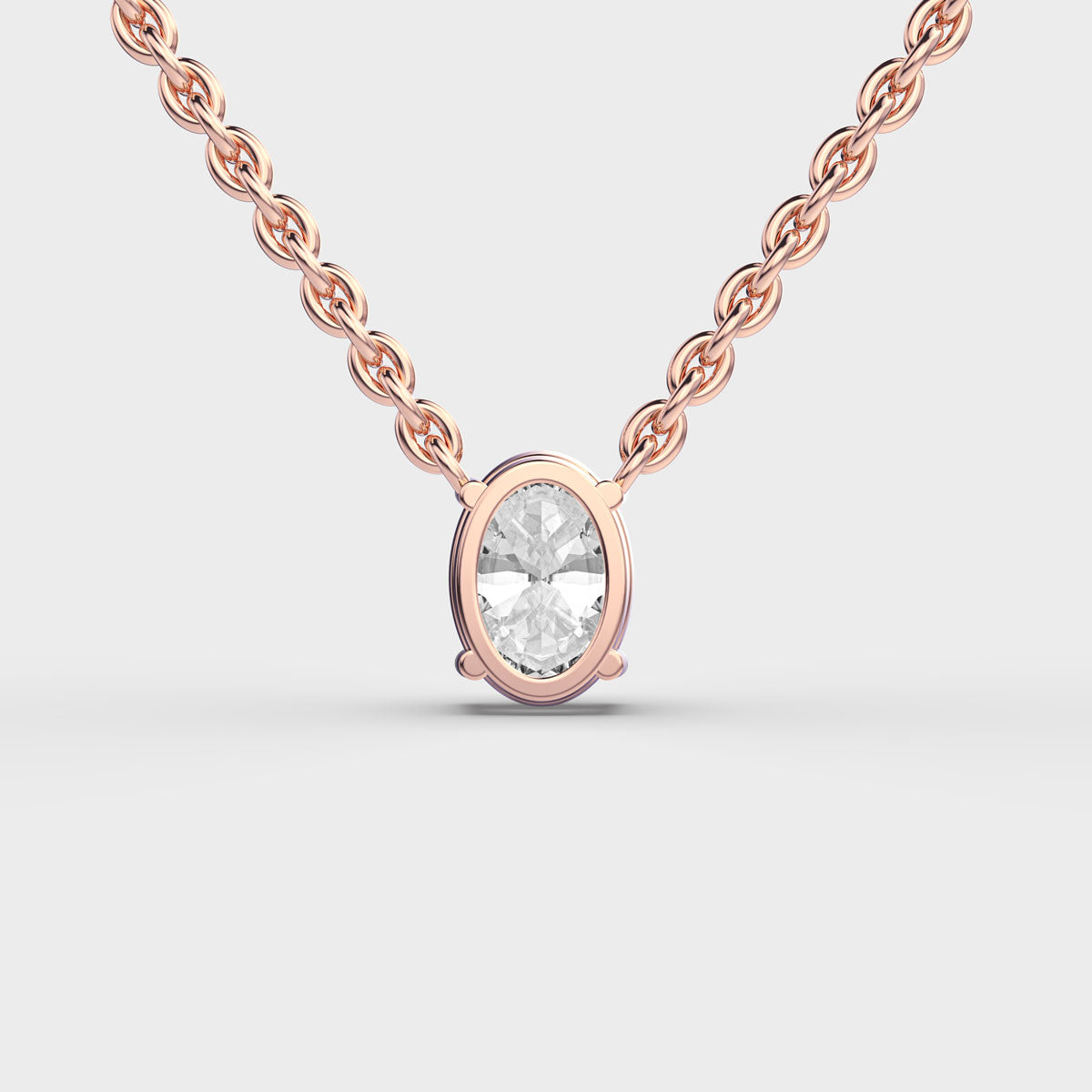 1 Carat Classic Oval Solitaire Pendant(With Chain)