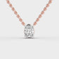 1 Carat Classic Oval Solitaire Pendant(With Chain)
