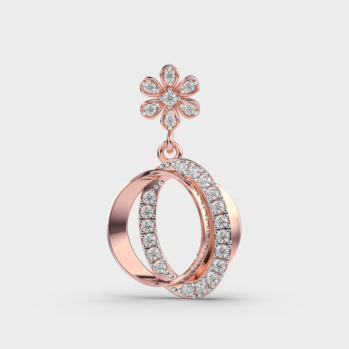 Rosebud Whisper Diamond Pendant (Without Chain)