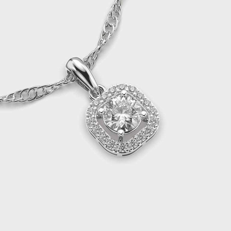 Simple Quad Diamond Pendant