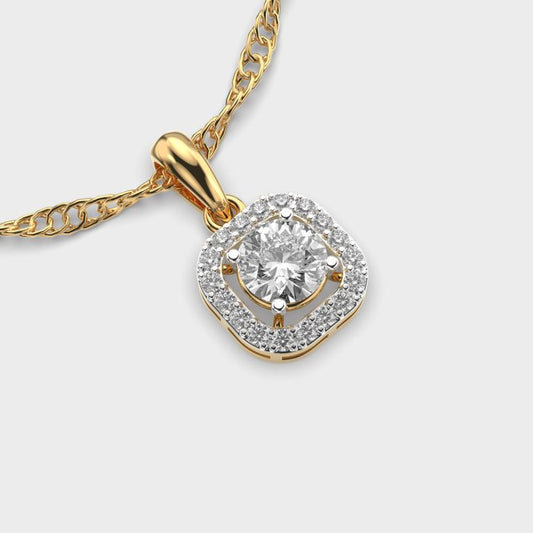 Simple Quad Diamond Pendant