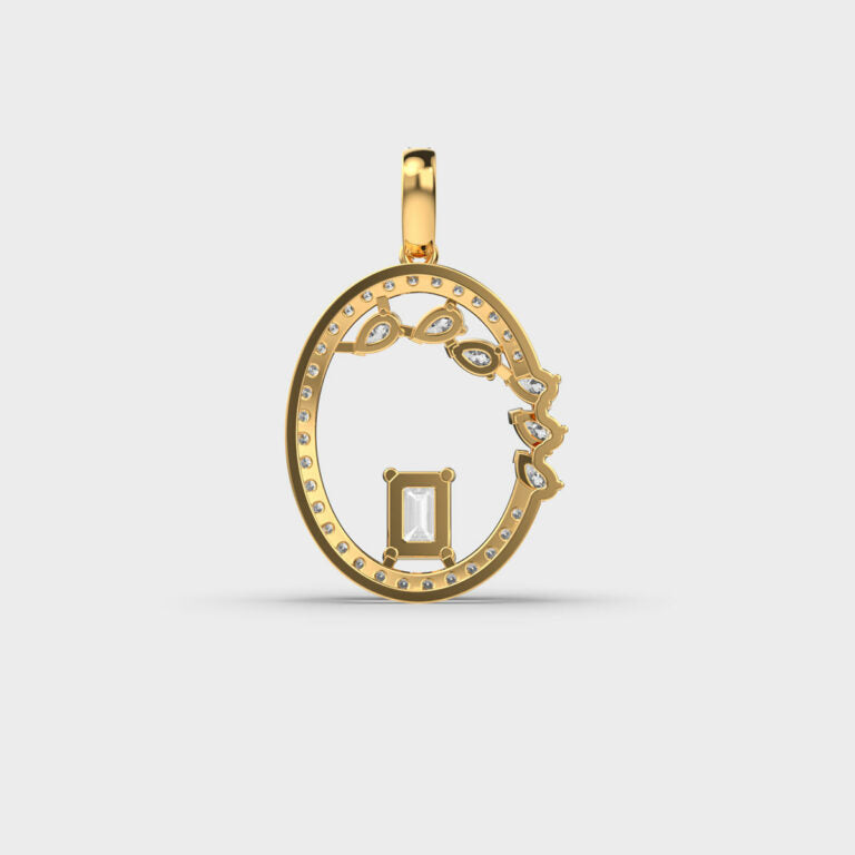 Modern Ovoid Diamond Pendant (Without Chain)