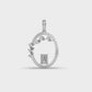 Modern Ovoid Diamond Pendant (Without Chain)