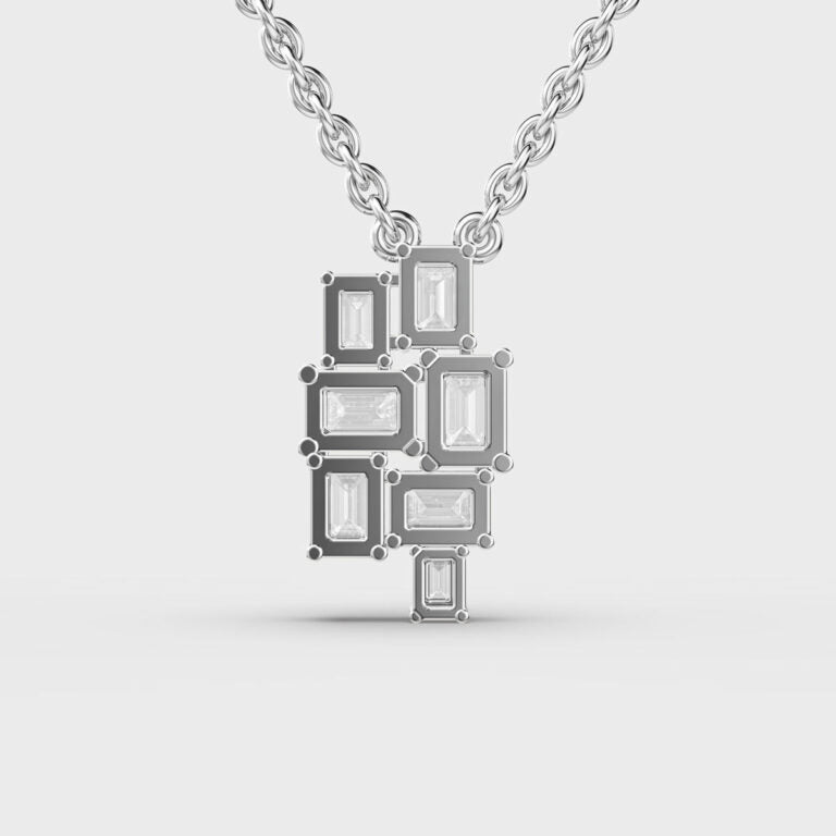 Cluttered Sparkle Diamond Pendant (With Chain)
