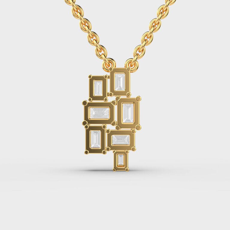 Cluttered Sparkle Diamond Pendant (With Chain)