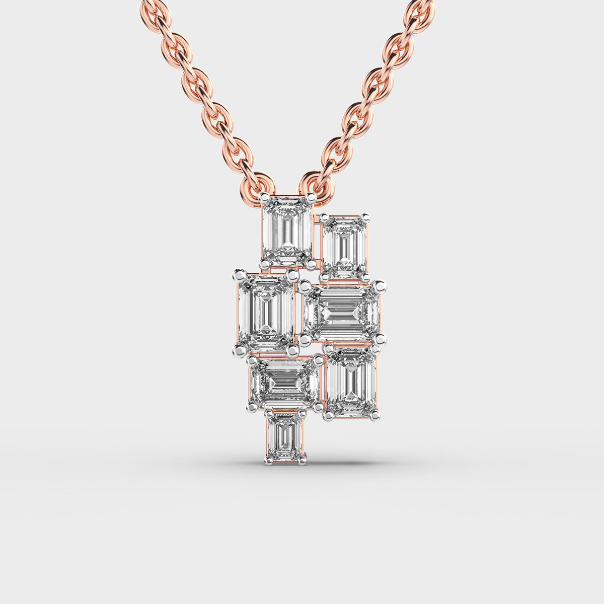 Cluttered Sparkle Diamond Pendant (With Chain)