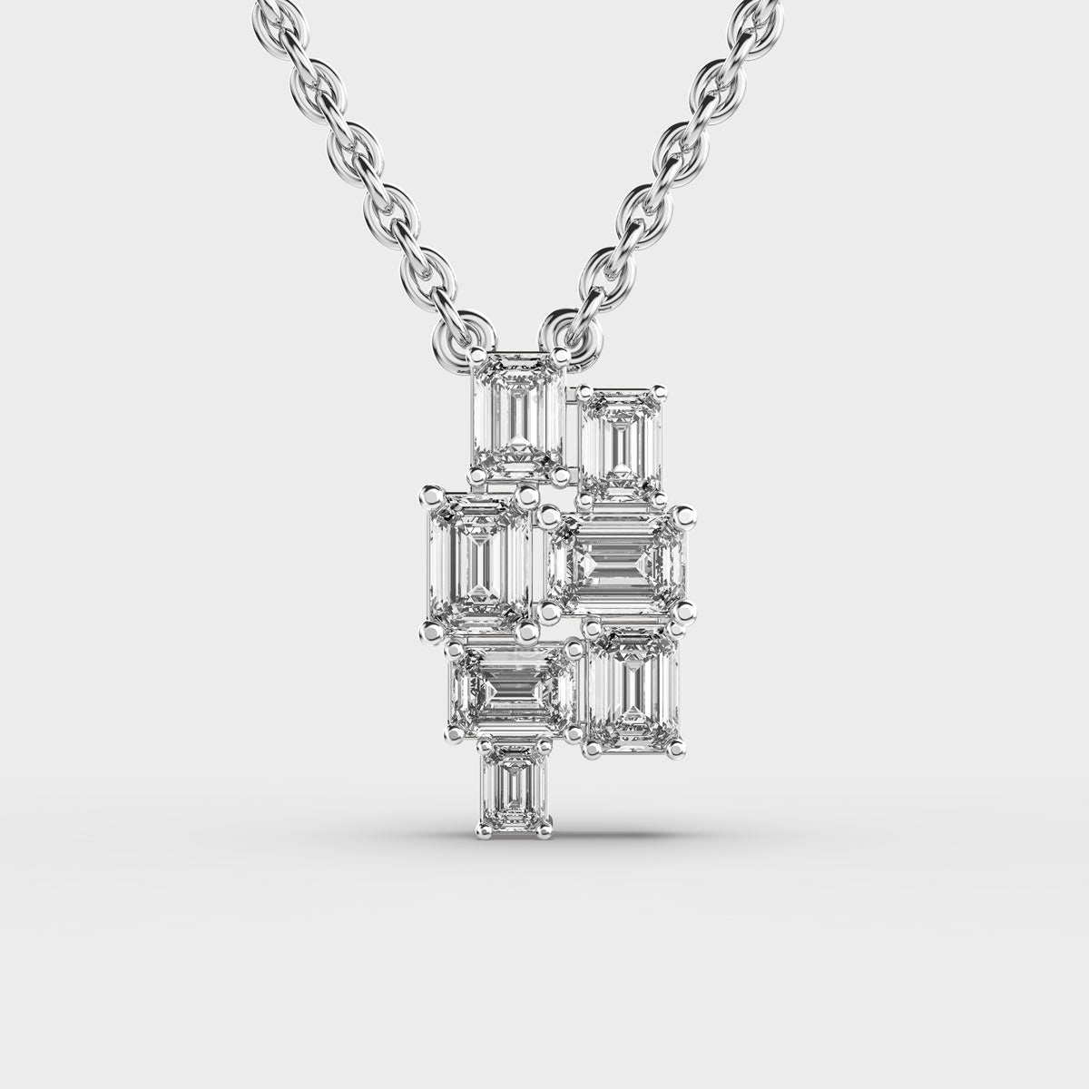 Cluttered Sparkle Diamond Pendant (With Chain)