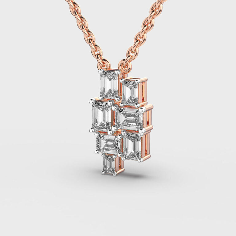 Cluttered Sparkle Diamond Pendant (With Chain)