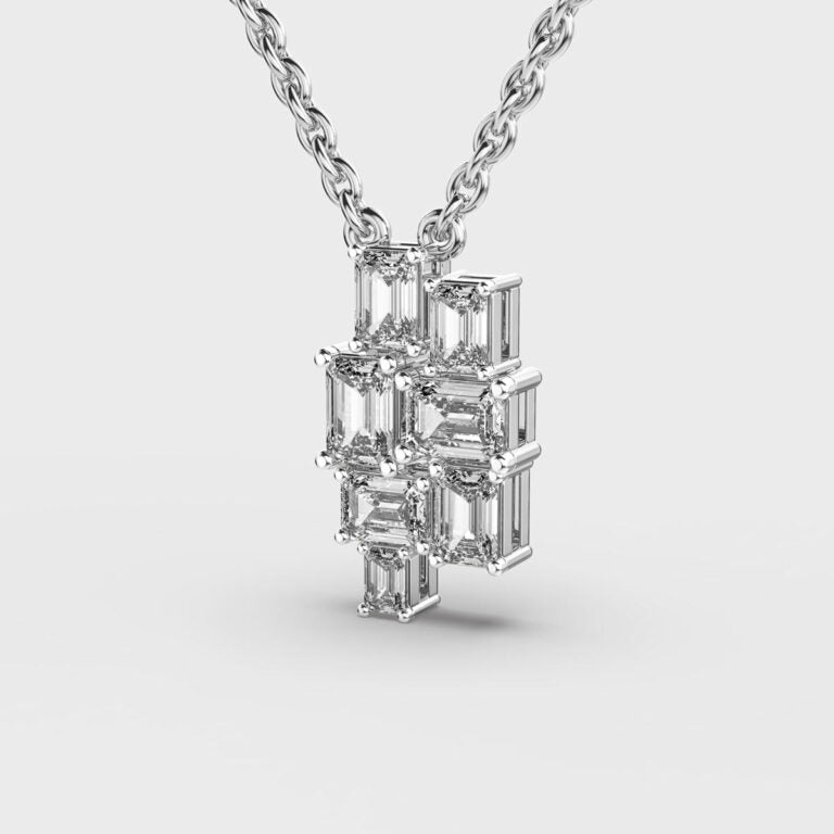Cluttered Sparkle Diamond Pendant (With Chain)