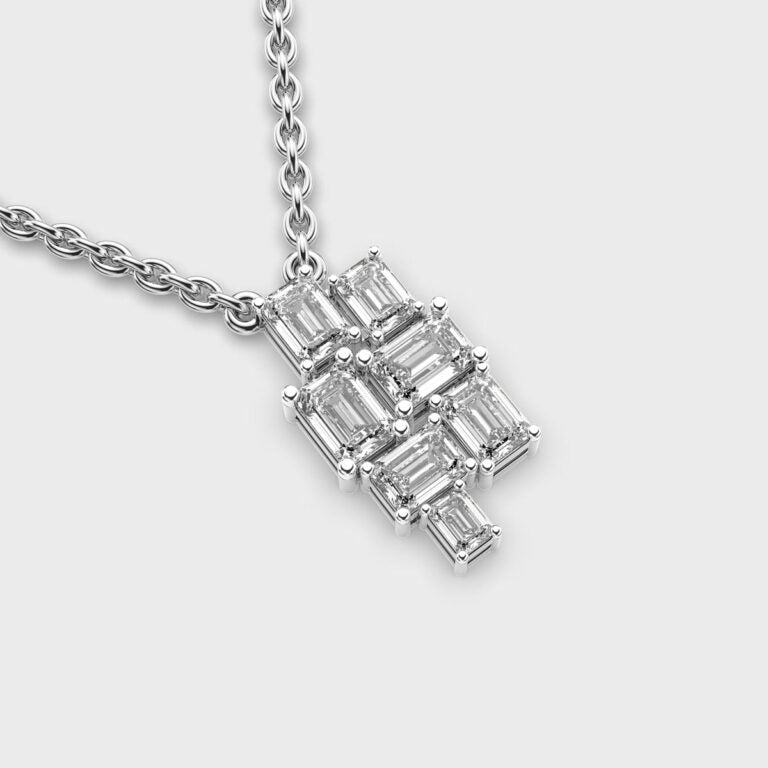 Cluttered Sparkle Diamond Pendant (With Chain)