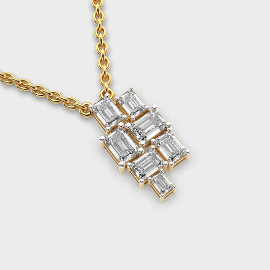 Cluttered Sparkle Diamond Pendant (With Chain)