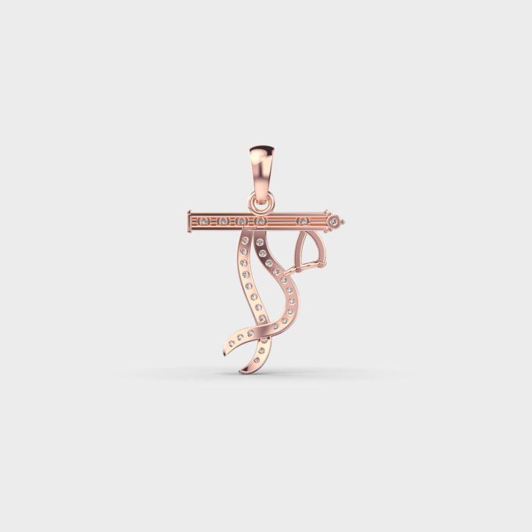 Krishna’s Flute Diamond Pendant (Without Chain)