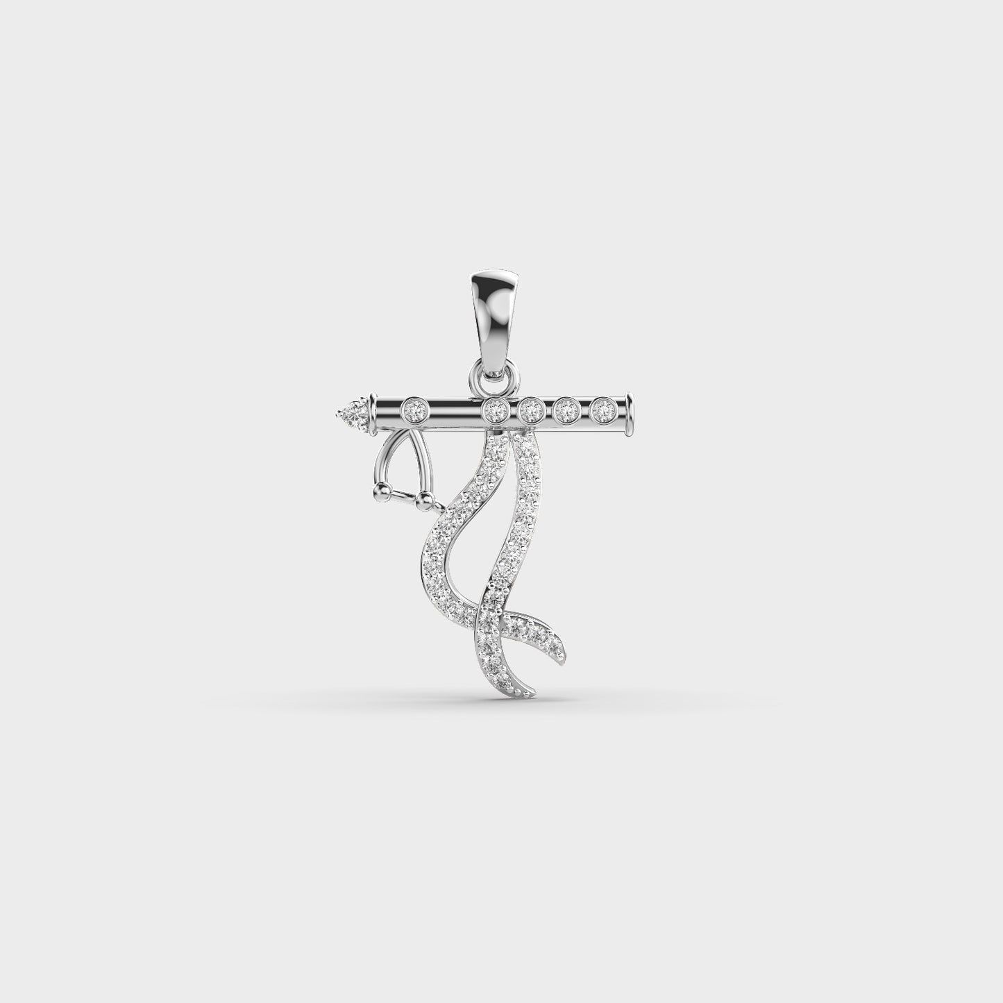 Krishna’s Flute Diamond Pendant (Without Chain)