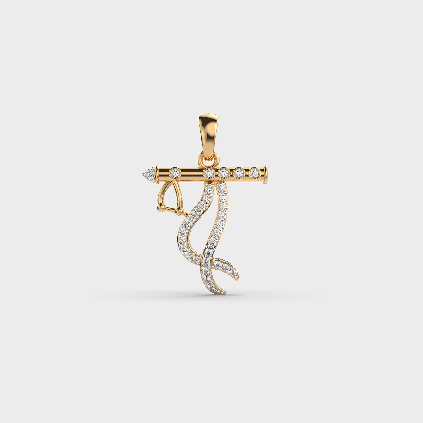 Krishna’s Flute Diamond Pendant (Without Chain)