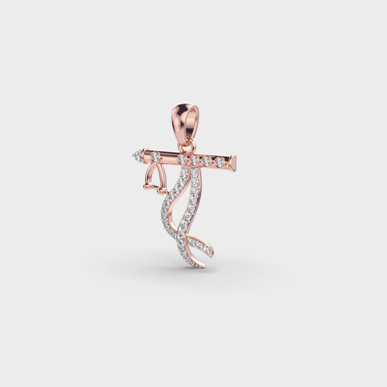 Krishna’s Flute Diamond Pendant (Without Chain)