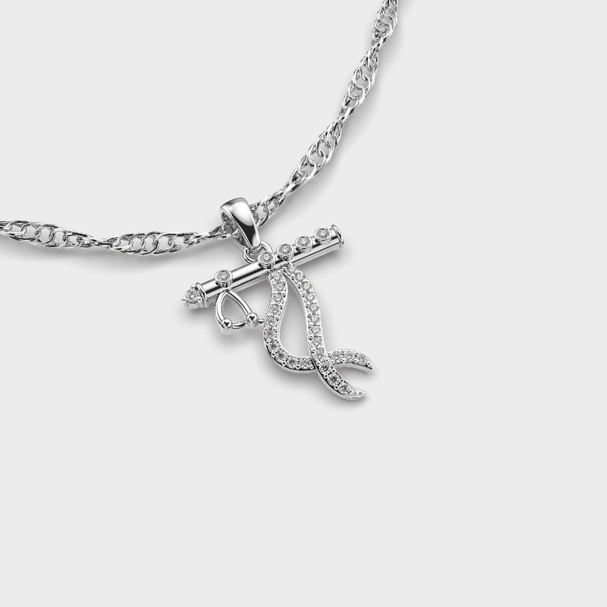 Krishna’s Flute Diamond Pendant (Without Chain)