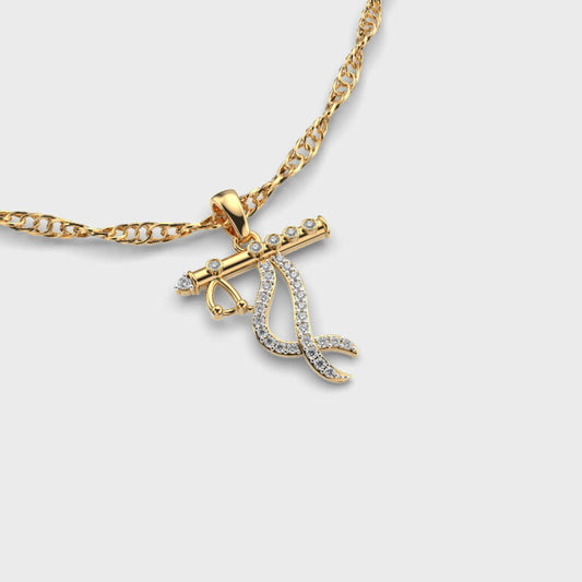 Krishna’s Flute Diamond Pendant (Without Chain)