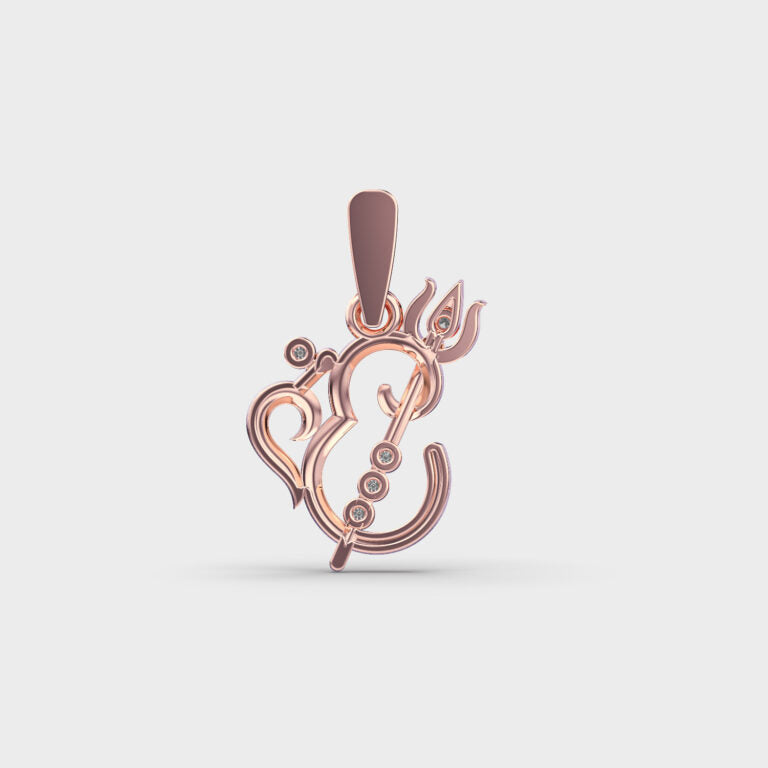 Om Shiva Diamond Pendant (Without Chain)