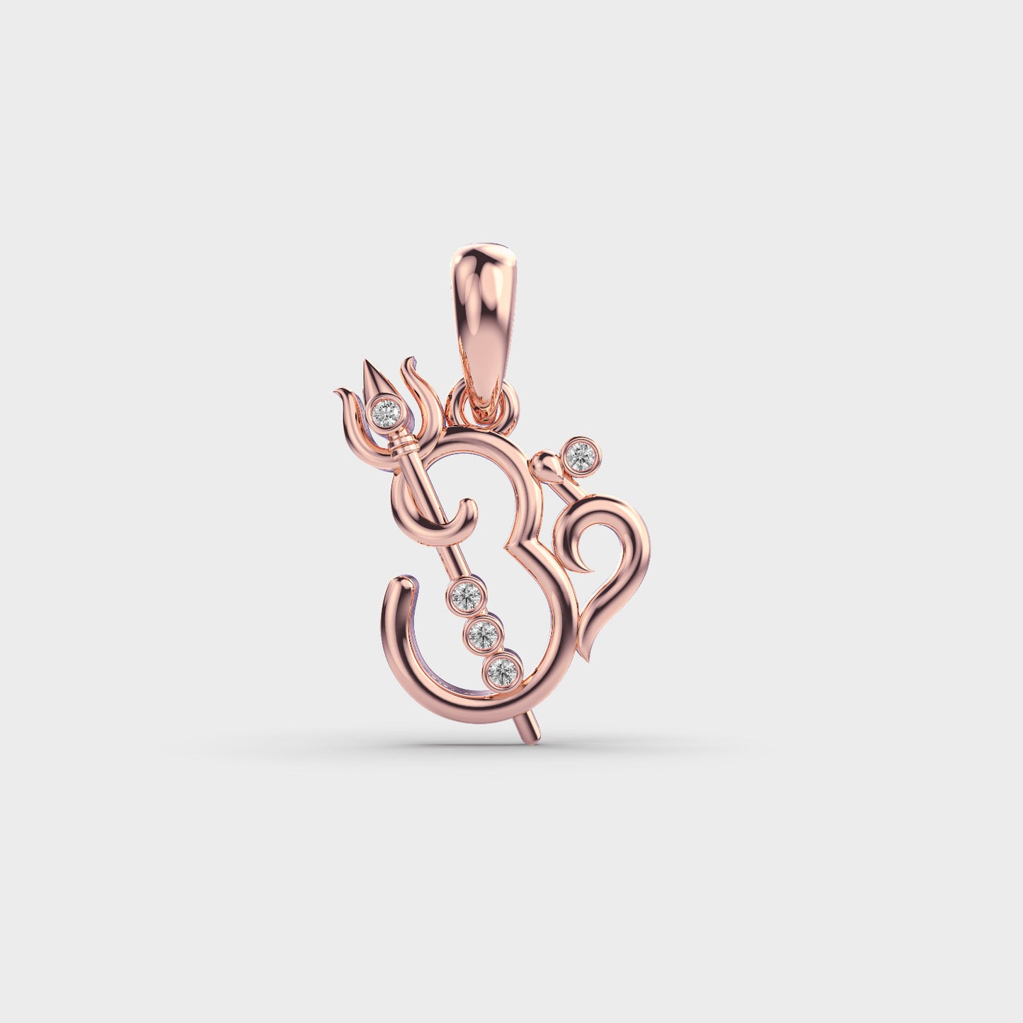 Om Shiva Diamond Pendant (Without Chain)