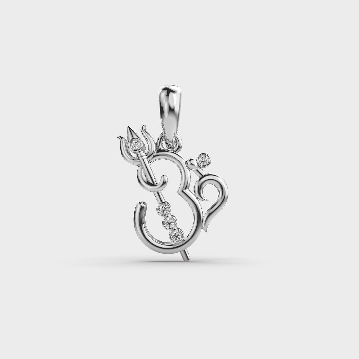 Om Shiva Diamond Pendant (Without Chain)
