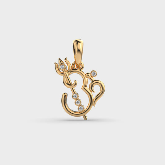 Om Shiva Diamond Pendant (Without Chain)