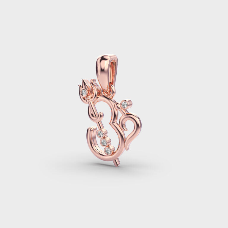 Om Shiva Diamond Pendant (Without Chain)
