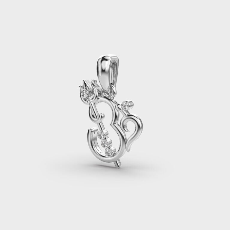 Om Shiva Diamond Pendant (Without Chain)
