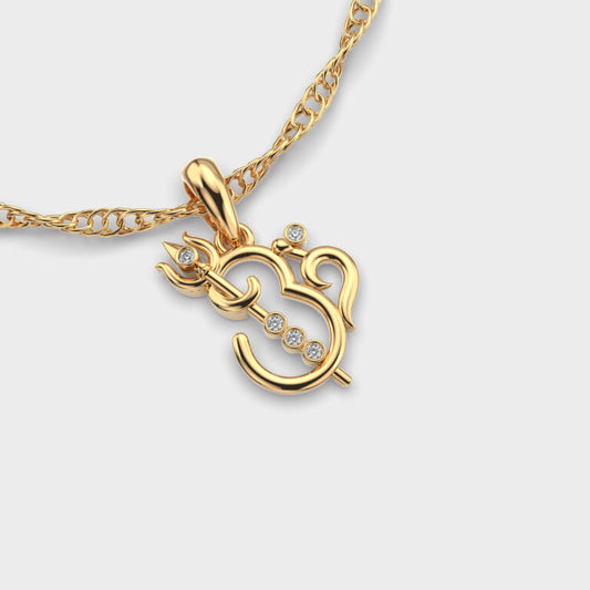 Om Shiva Diamond Pendant (Without Chain)