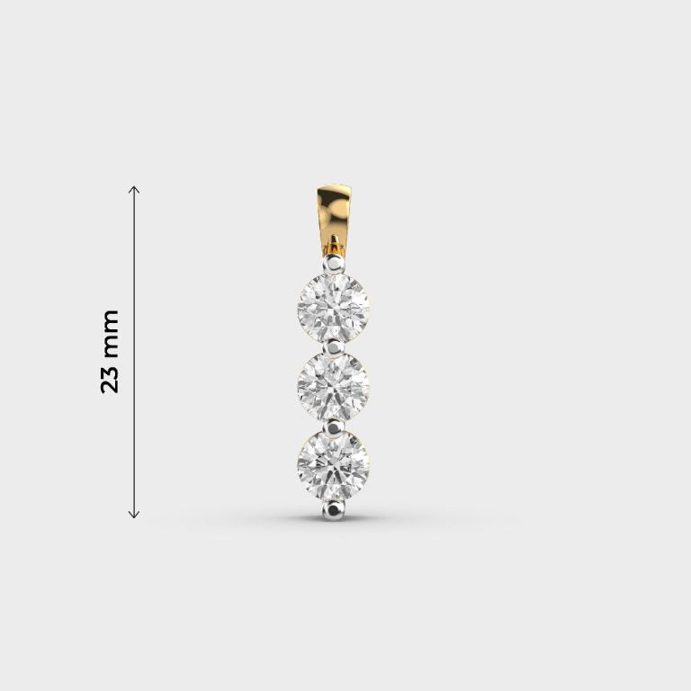 Linear Dots Diamond Pendant (Without Chain)