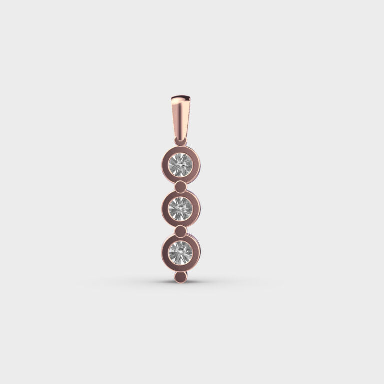 Linear Dots Diamond Pendant (Without Chain)