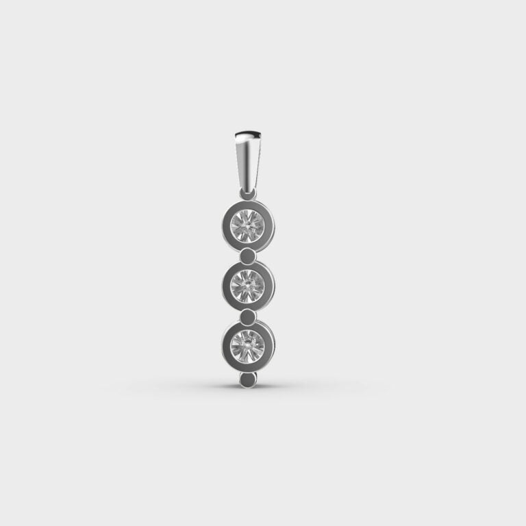 Linear Dots Diamond Pendant (Without Chain)