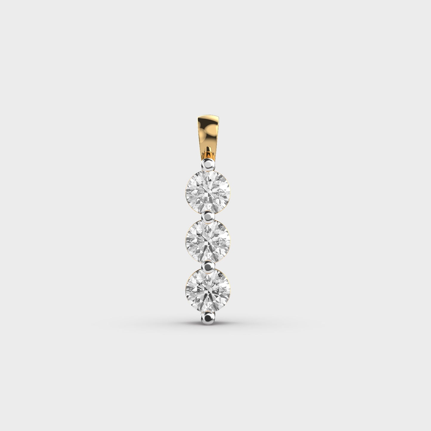 Linear Dots Diamond Pendant (Without Chain)