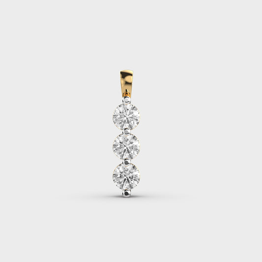 Linear Dots Diamond Pendant (Without Chain)