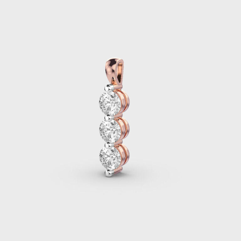 Linear Dots Diamond Pendant (Without Chain)