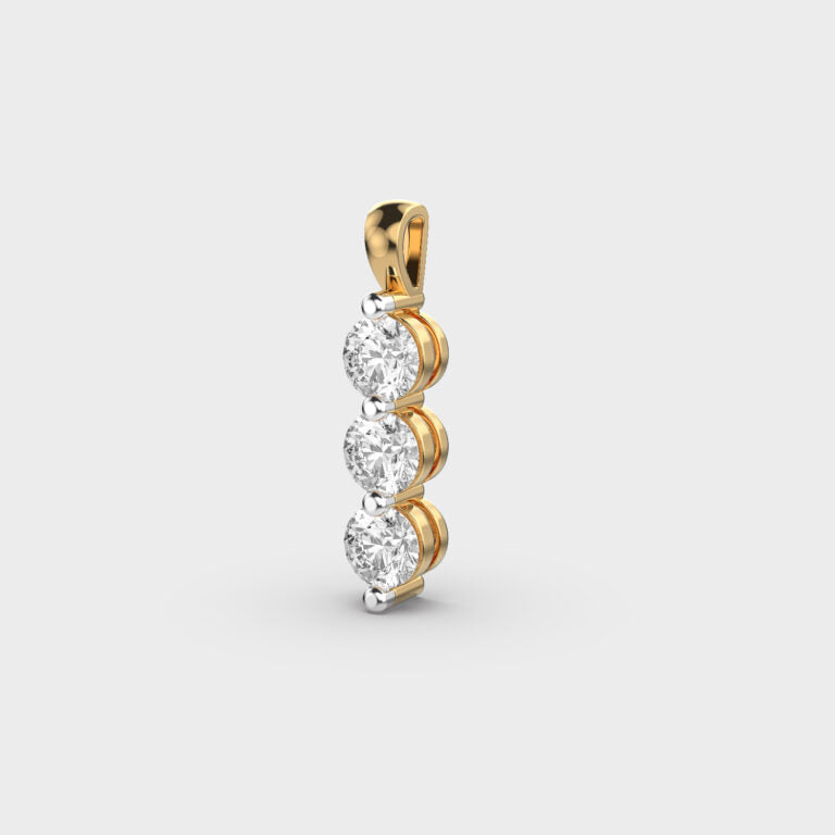 Linear Dots Diamond Pendant (Without Chain)