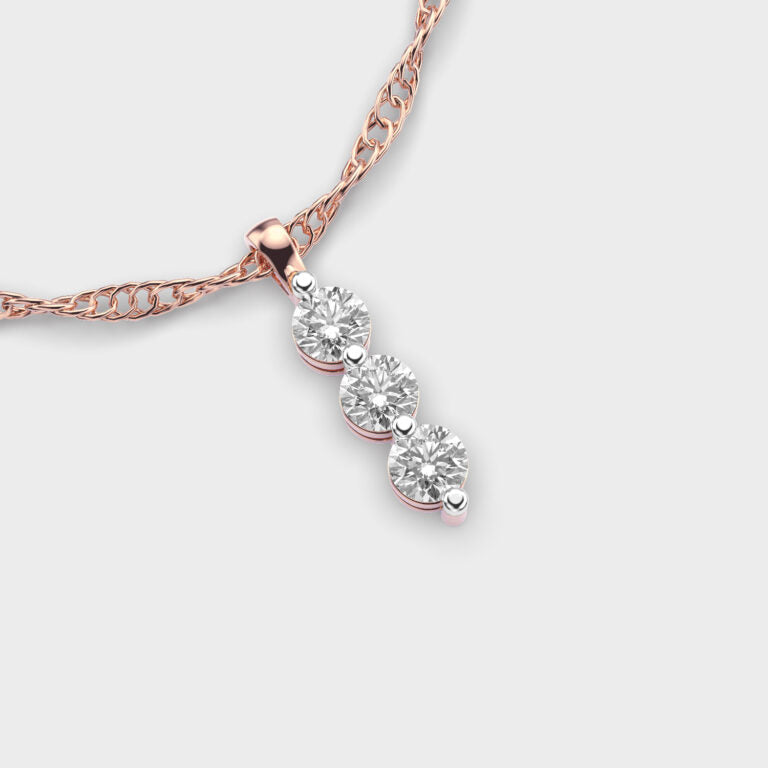 Linear Dots Diamond Pendant (Without Chain)