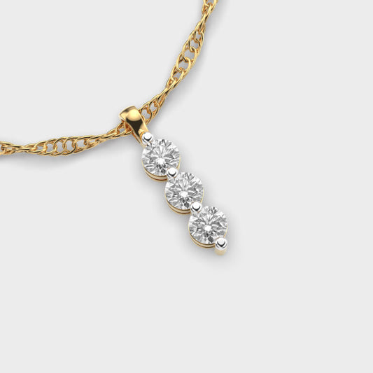 Linear Dots Diamond Pendant (Without Chain)