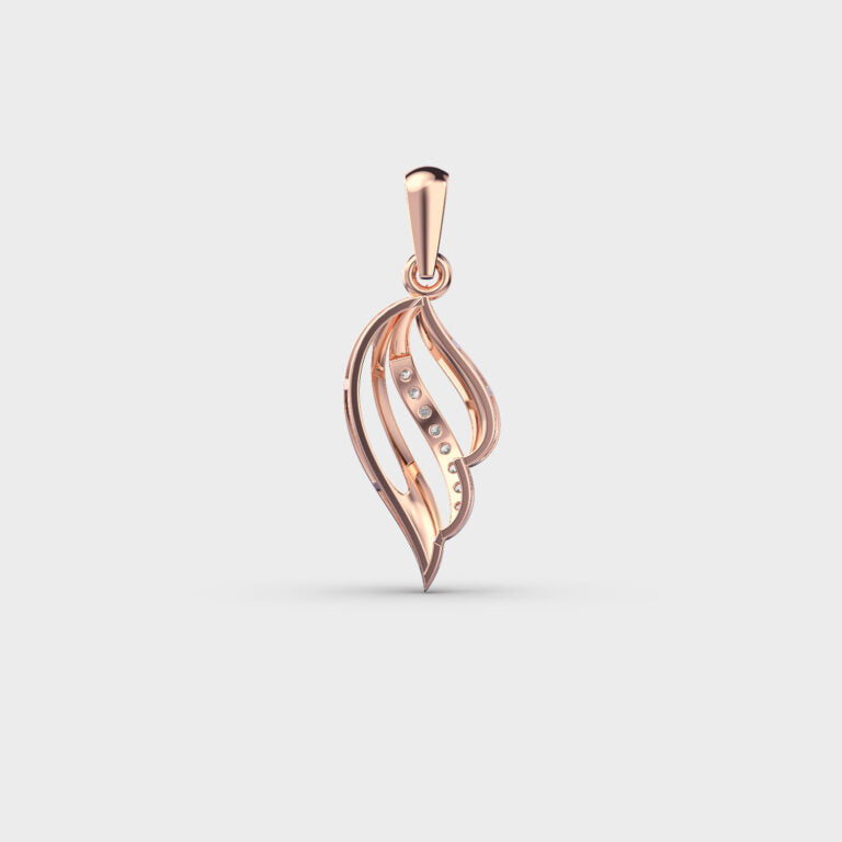 Sleek Fall Diamond Pendant(Without Chain)