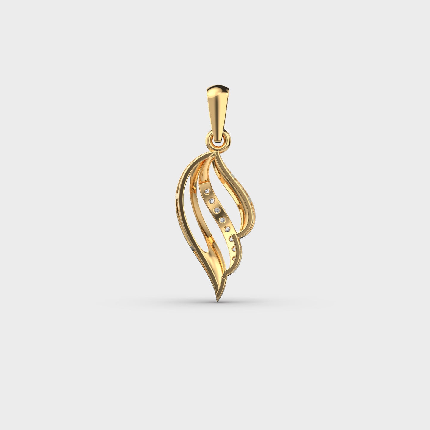 Sleek Fall Diamond Pendant(Without Chain)