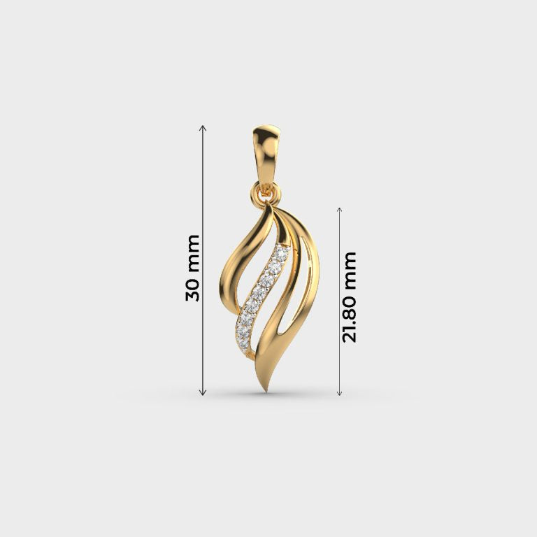 Sleek Fall Diamond Pendant(Without Chain)