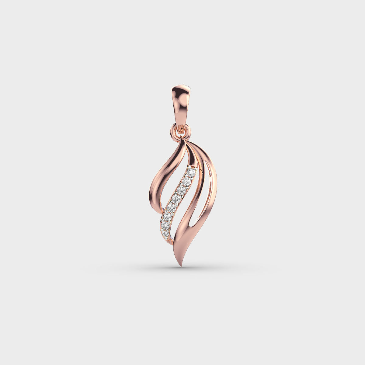 Sleek Fall Diamond Pendant(Without Chain)