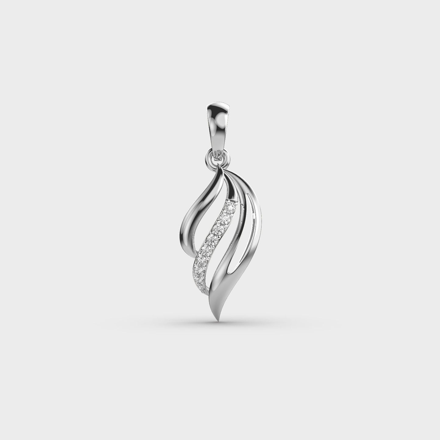 Sleek Fall Diamond Pendant(Without Chain)
